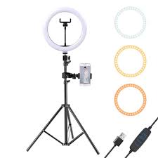 Kit de Luz de Anillo LED Dimmable con Trípode para Selfies