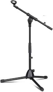 Trípode Plegable para Micrófono Ajustable - Negro