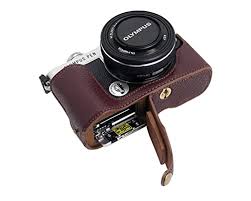 Funda Marrón Oscuro para Olympus PEN E-P7 con Trípode