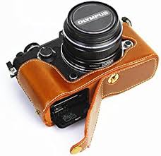 Funda de Cuero PU con Trípode para Olympus Pen-F