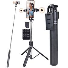 Palo Selfie Tripode 180cm con Luces y Ventosa