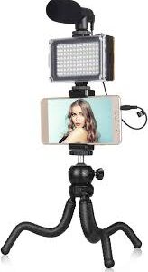 Kit de Micrófono y Luz LED para Smartphone PULUZ