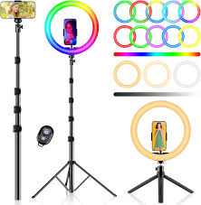 PEYOU Aro de Luz de 12" con Trípode para Móvil - 186CM