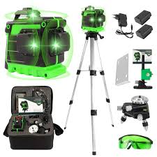 Nivel Láser Verde 3x360 con Trípode y Accesorios