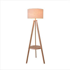 Lámpara de Pie Moderna con Trípode de Madera
