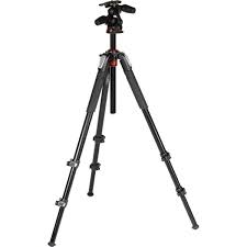 Trípode de Aluminio Manfrotto de 3 Secciones con Cabeza 3 Vías