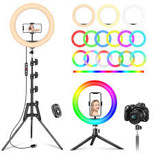 PEYOU Aro de Luz RGB de 12" con Trípode de 183 CM