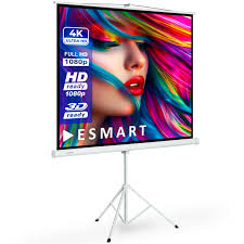 Pantalla Trípode ESMART 120x120 cm para Cine en Casa