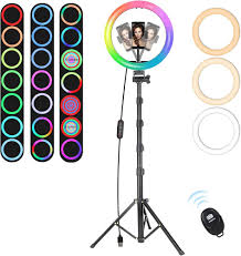 Aro de Luz MICCYE 10'' con Trípode Alto 180cm