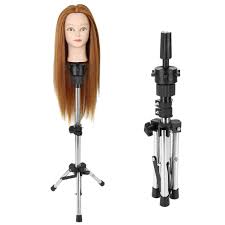 Maniquí de Peluquería con Trípode Ajustable