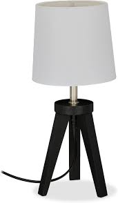 Lámpara de Noche Trípode de Madera Negra