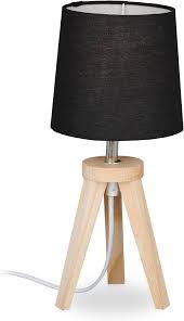 Lámpara de Noche Trípode Negra Relaxdays