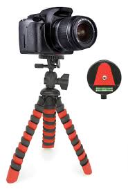 Mini Trípode Flexible Rojo para Cámara Reflex - Soporte Portátil 360°